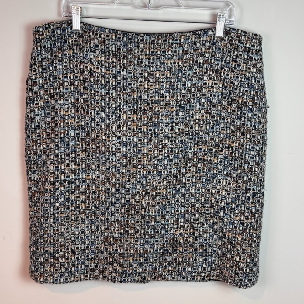 Talbots Multicolor Mod Tweed Lined Pencil Straight Skirt Women Petite 16 Classic